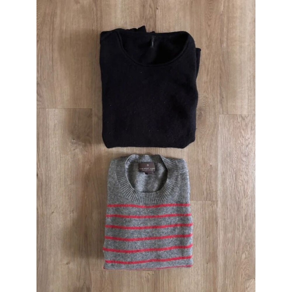 Two 100% Cashmere Sweaters, damaged